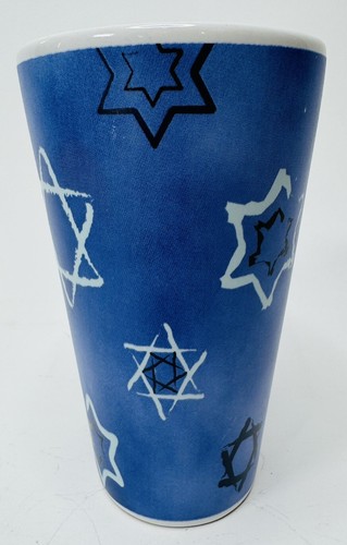 Jewish Star of David Hanukkah 11 oz Blue and White Ceramic Mug Royal Norfolk - Picture 3 of 11