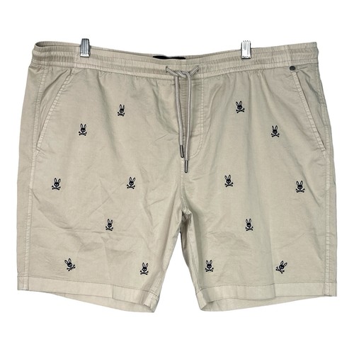 Psycho Bunny Shorts Men 32x10 Khaki Beige Chino Preppy FLAW