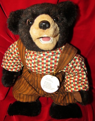 VINTAGE BLACK TEDDY BEAR W TEETH ARTIST BEAVER VALLEY ZOES FISCHER