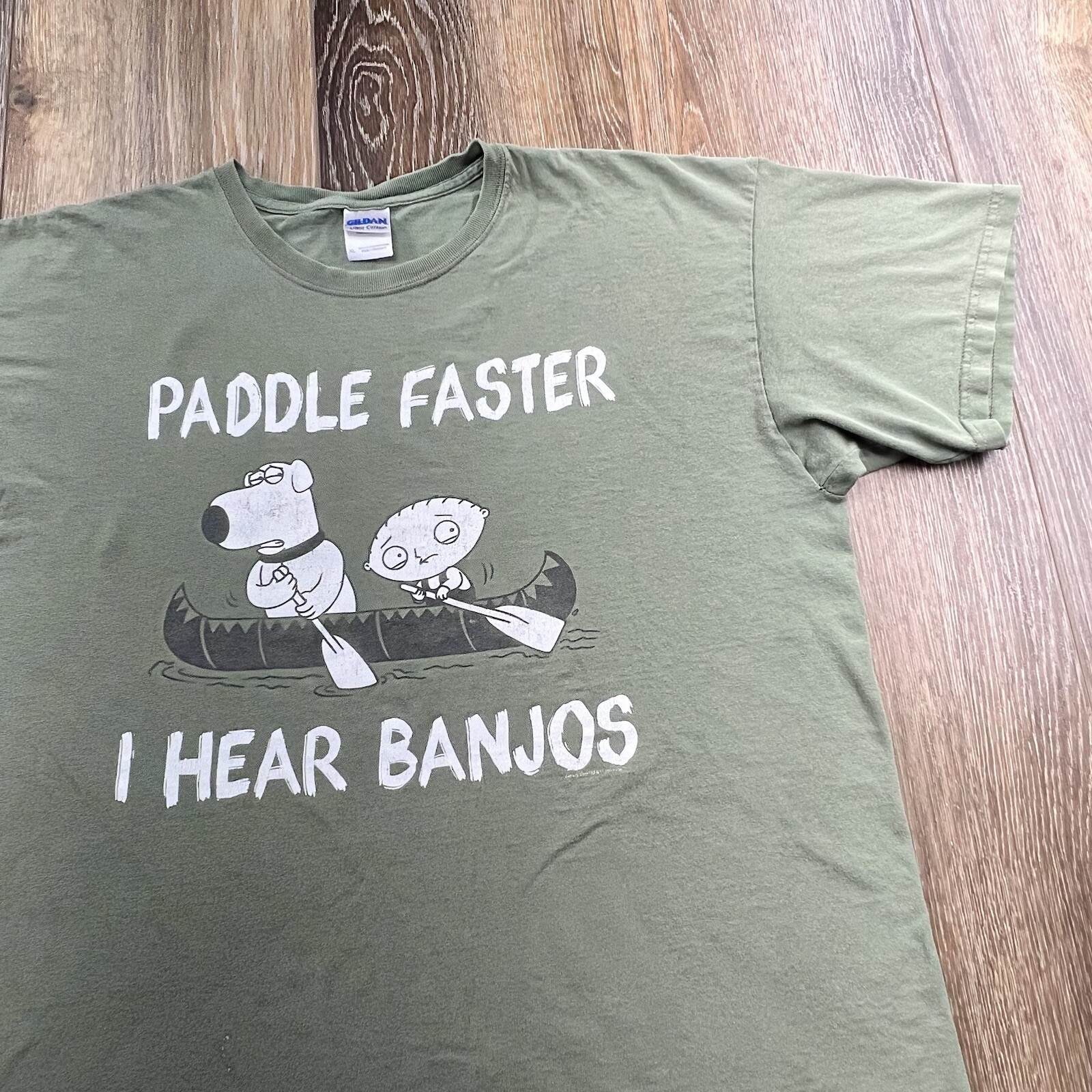 FILA Camicia vintage ragazzo famiglia uomo XL verde pagaia più veloce che sento banjos canoa show televisivo