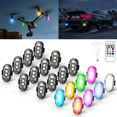 Wireless LED Strobe Lights, 12/16/20 Pods Remote USB Charging for Car Motorcycle