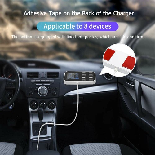 USB Schnellladestation Hub Auto 8-Port Desktop Handy Multi Ladegerät LCD-Display - Zdjęcie 5 z 7