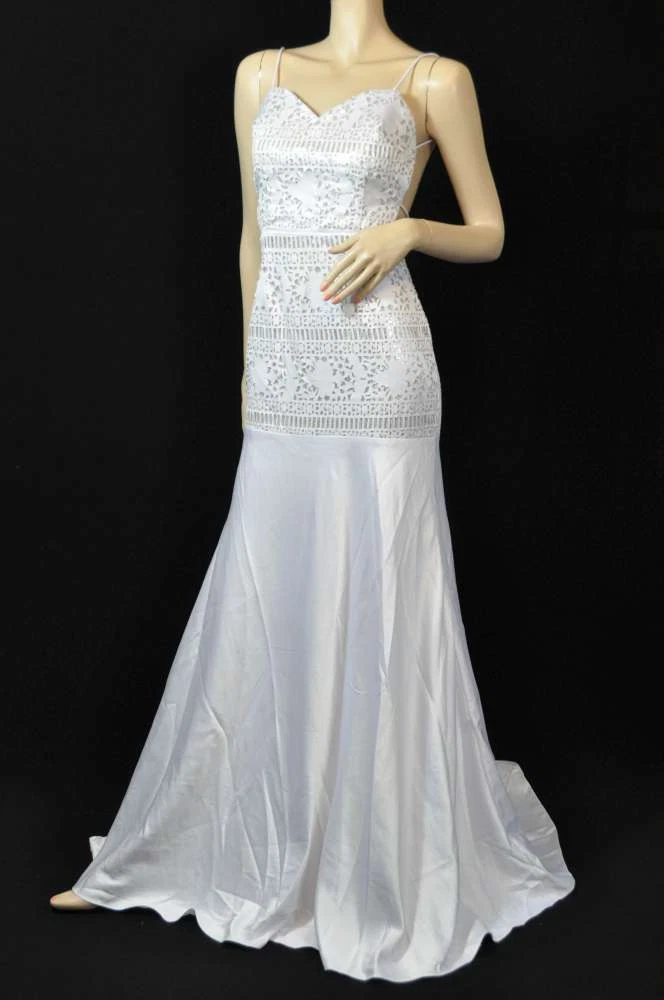 Light IN The Box Robe de Soiree de Bal Dos Nu Blanc Gr. M Neuf
