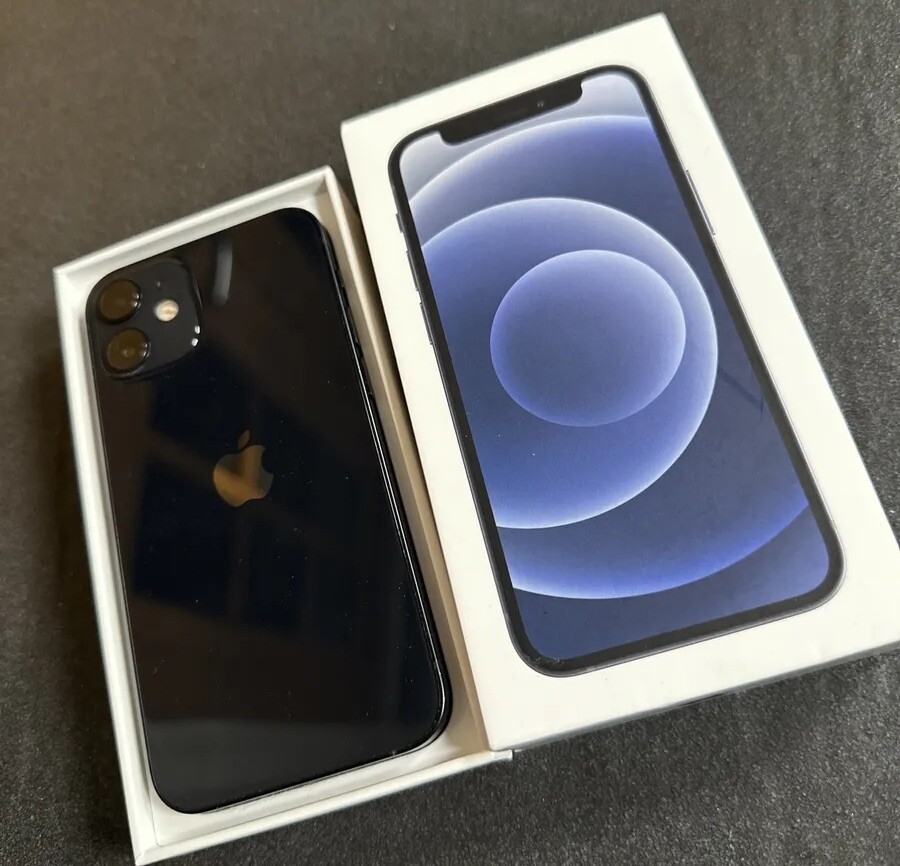 Phone Iphone 12 Mini Black Box Apple IPhone 12 Mini 64GB Black