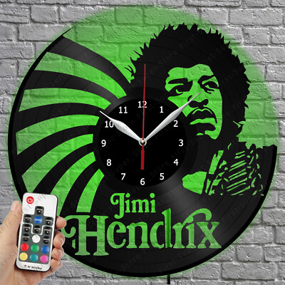 LED Clock Jimi Hendrix Vinyl Record Wall Clock Led Light Wall Clock 3958