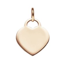 Ciondolo Cuore Come Placca Incisa 20x13,3mm Di 585 Oro Rosso Brillante