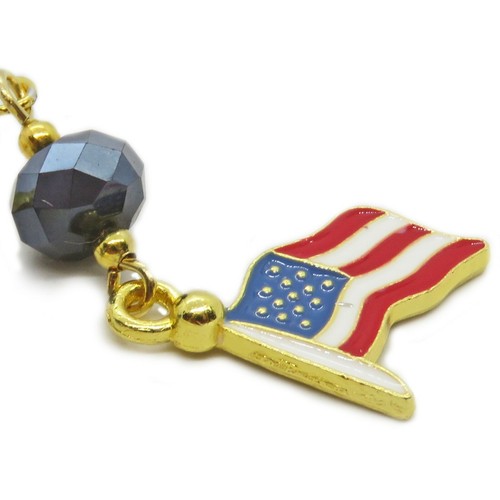 Pendientes de bandera esmaltada dorada patriótica 4 de julio de SoniaMcD - Imagen 6 de 9