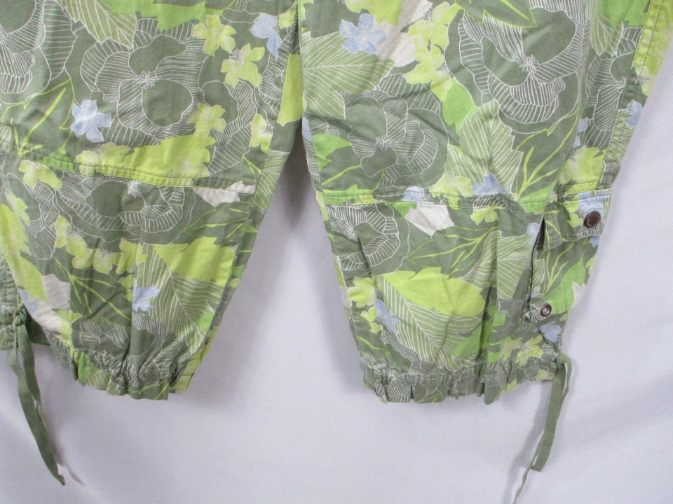 Sigrid Olsen Womens Pants 10 Green Floral Carpi Pocket Twill Shorts Cotton - Изображение 4 из 4