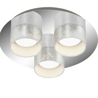 Briloner Led-Deckenleuchte, Silber, 1200 Lumen, 3000K, 3X 5 Watt, IP20, Silber