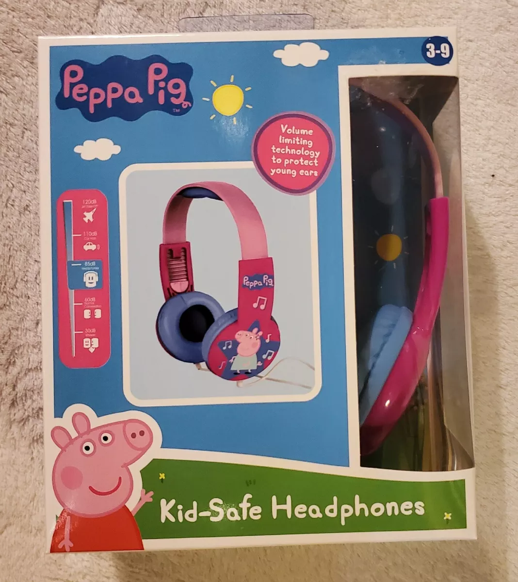 PEPPA PIG KID SAFE ADJUSTABLE HEADPHONES PINK BLUE Ages 3 9yrs