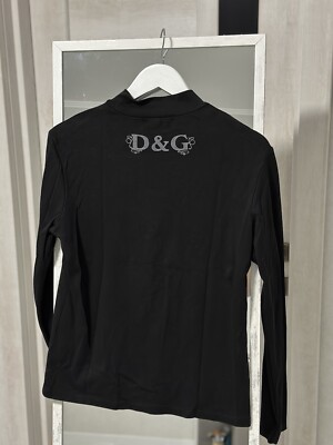 Vintage Dolce & Gabbana Glamour Clover Velour Big Logo Long