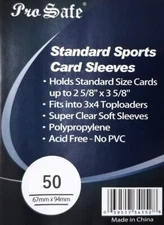 50 Pro Safe Loose Soft Penny Sleeves Standard Sports Gaming FREE SHIPPING