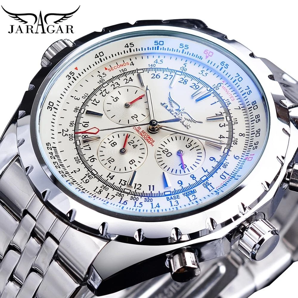Jaragar Automatic Mens Wrist Watch Mechanical Classic Stainless