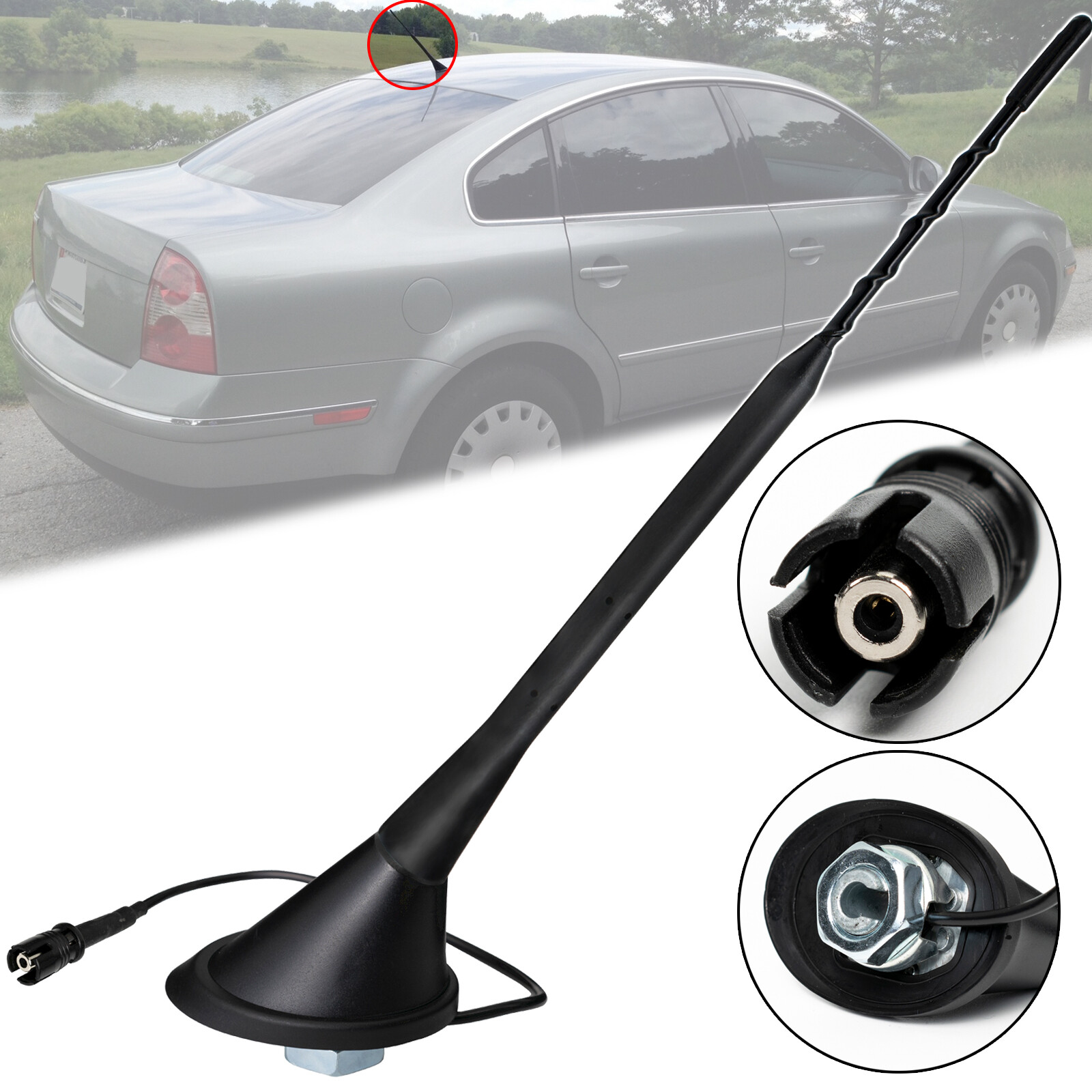 Car Radio Roof Aerial Antenna Base Flexible Mast For Toyota Yaris Corolla Prius;