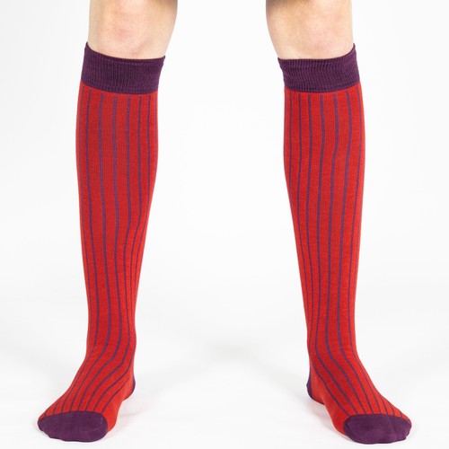 Mysocks Calzini Unisex Al Ginocchio a Costine Cotone Pettinato Punta Senza Cuciture - Foto 109 di 120