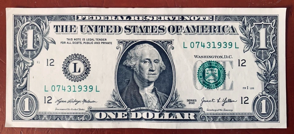 1939 Trailing Birth Year Note Fancy Serial Number One Dollar Bill - Image 2 of 3