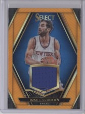 2015-16 Panini Select Swatches Orange Prizm 60/60 Jose Calderon #39 e3h
