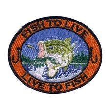 Fish to live, live to fish Patch/Badge Embroidered
