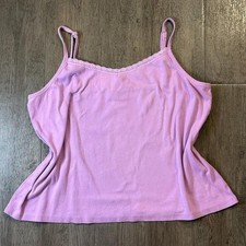 Vintage Plus Size Y2K Venezia purple cotton cami lace tank top in a size 22/24