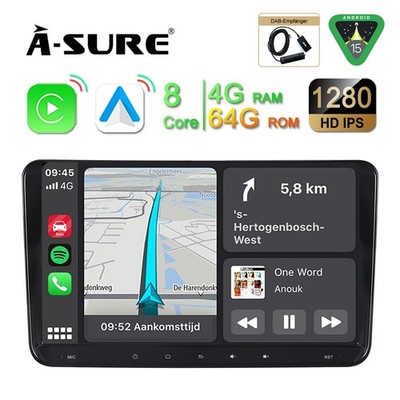 4+64G Android 15 Autoradio Navi für VW GOLF 5 6 Plus Tiguan Touran Passat DAB+