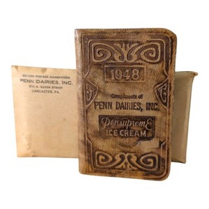 1948 Pennsylvania Dairies Pensupreme Ice Cream Leather Appointment Address Book