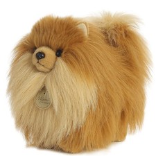 Aurora Realistic Miyoni Pomeranian Stuffed Animal - 9 Inches, White