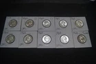 LOT OF ( 10 ) UNCIRCULATED 1954 - 1964 D 90% SILVER WASHINGTON QUARTER FAST SHIP