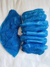 10x Pairs Blue Shoes Elastic Stretchy Plastic Protective Shoe Covers Indoors