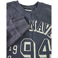 Old Navy Pullover Sweatshirt Men L Blue Navy Crewneck Spell Out Long Sleeve