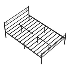 NEW Strong Double Bed 4.5Ft Metal Bed Frame Bedroom Furniture 190X135CM Black