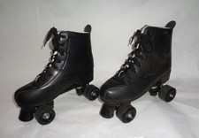 Roller Skate Double Row Black High-Top Shoes Boots Size 43