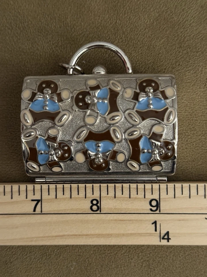 Judith Lieber Vintage Silver Tone Enamel Teddy Bear Trinket Box EUC Rare - Image 3 of 4