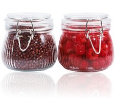 Glass Jars With Airtight Lid 16 Oz-2 Set Thicken Sealed Food Small, 2