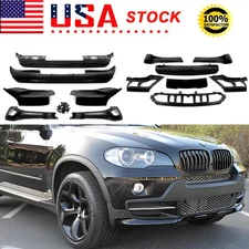 FOR BMW X5 E70 SUV M Tech 2007-2010 Front & Rear Bumper Spoilers Black Body Kits