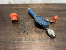 Stanley Hand Drill No. H1220B HY-LO DRIVE Made in USA!! WITH ORIGINAL BITS!!