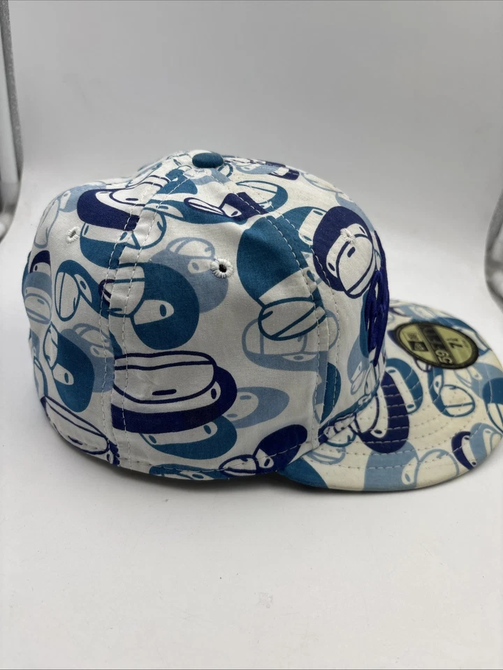 Sombrero BAPE BABY MILO Camuflaje Estampado Completo Azul Escritura Bordado TALLA 7 1/4 Foto 2 de 4