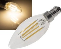 "Chilitec Led Kerzenlampe E14 \"Filament K4\", 400Lm, 230V/4W, Warmweiß"