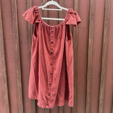 Madewell Spiced Rose Orange Texture & Thread Off-the-Shoulder Dress XL Women