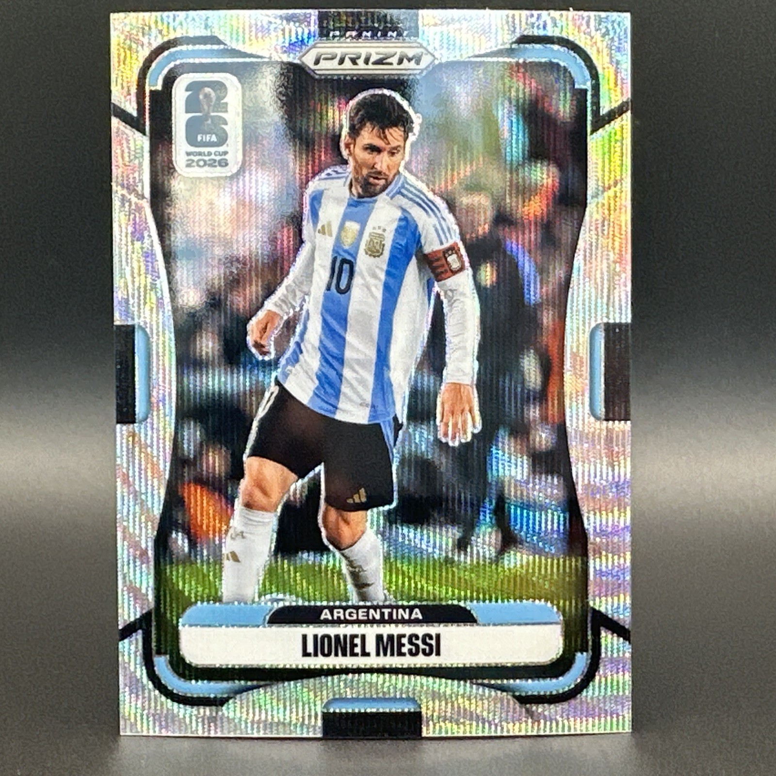 2026 Panini Prizm FIFA World Cup Lionel Messi Silver Wave Prizm #10 view 1