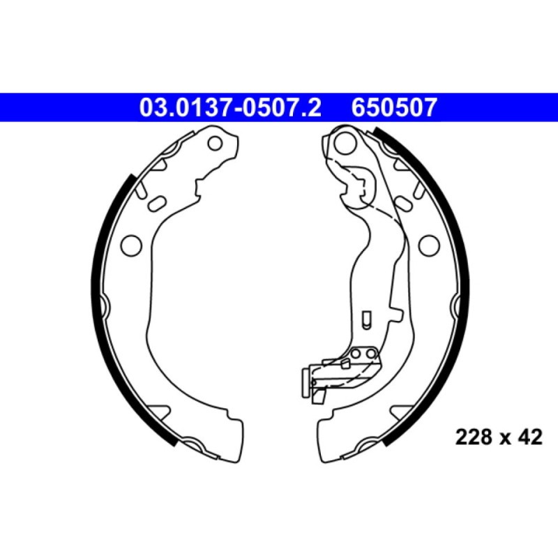 ATE 03.0137-0507.2 Brake Shoe Set Rear for Duster Arkana Kaptur