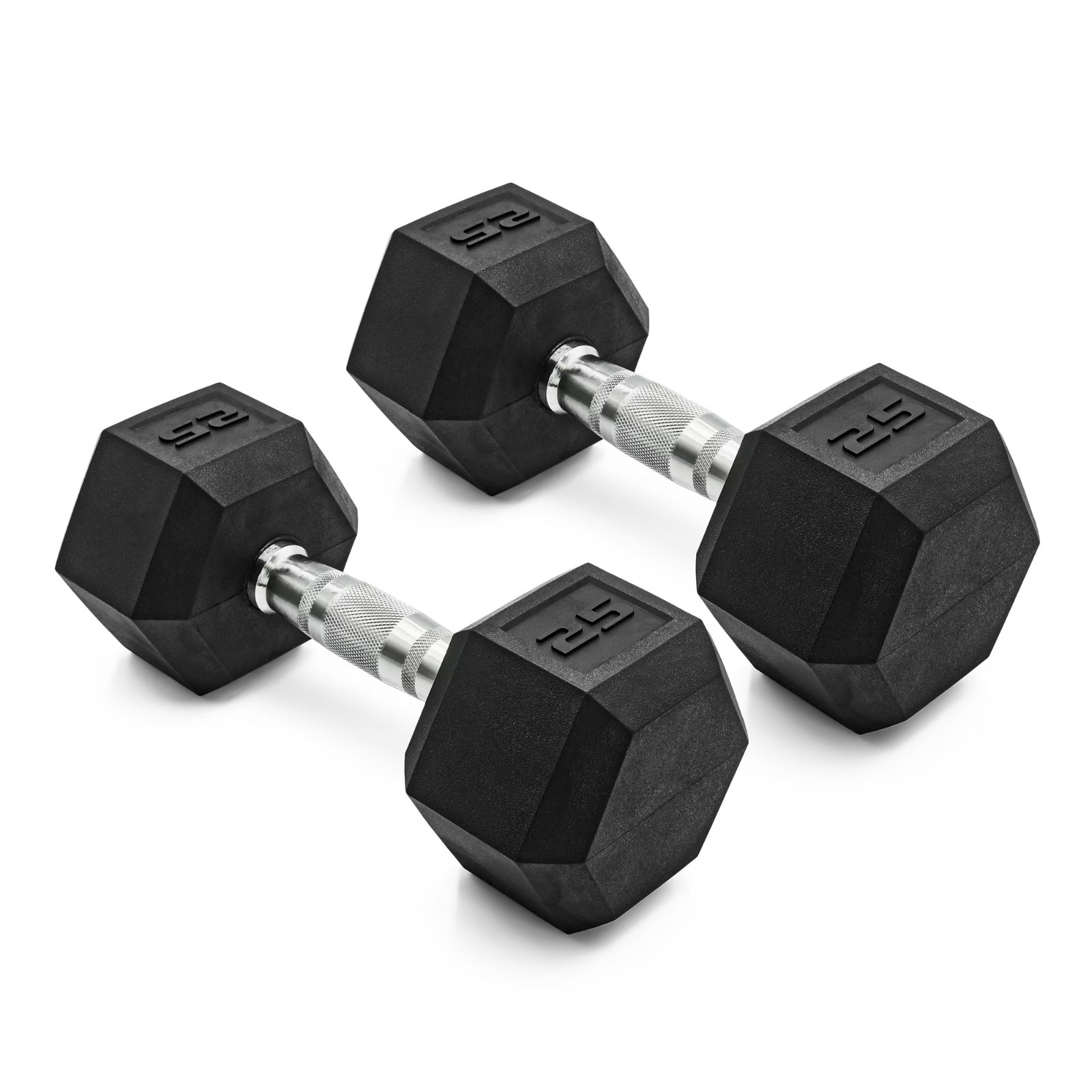 CAP Barbell, 25lb Coated Rubber Hex Dumbbell, Pair