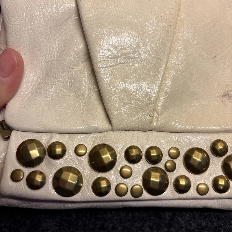 Bolso de Mano Kooba Cuero Crema Dorado Tachuelas Noche, Bolso Foto 4 de 4