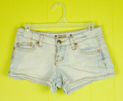 ZANA DI Sz Junior 3 Women's Distressed Light Wash Denim Hotpants Shorts Blue 