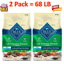 68LB/ 2 Pack Blue Buffalo® Life Protection Formula™ Adult Dry Dog Food - Lamb & 0.82 per pound