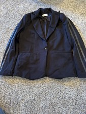 Women  s Evereve Black Blazer Medium Long Sleeve Button Front Collared