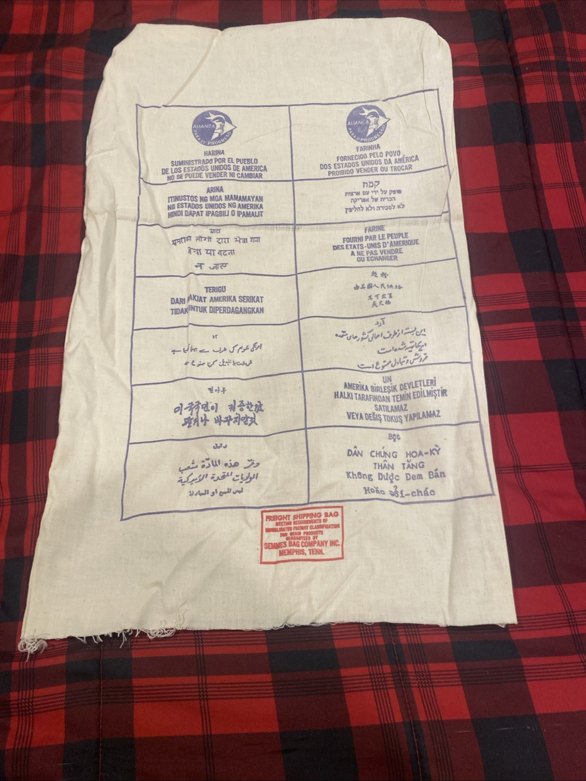 Vintage 50 Lb Flour Sack Donated By People Of The United States Of America