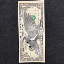 Dove One Dollar  Original painting Graffiti Art Tattoo Art Street Art Original