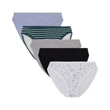 GapBody Women's 5 Pack Organic Cotton Stretch Bikini Size XXXL Blue Pack