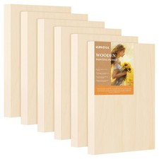 6x8 Inch Wood Canvas Panels 6 Pack Unfinished Wooden Art Boards for Acrylic...