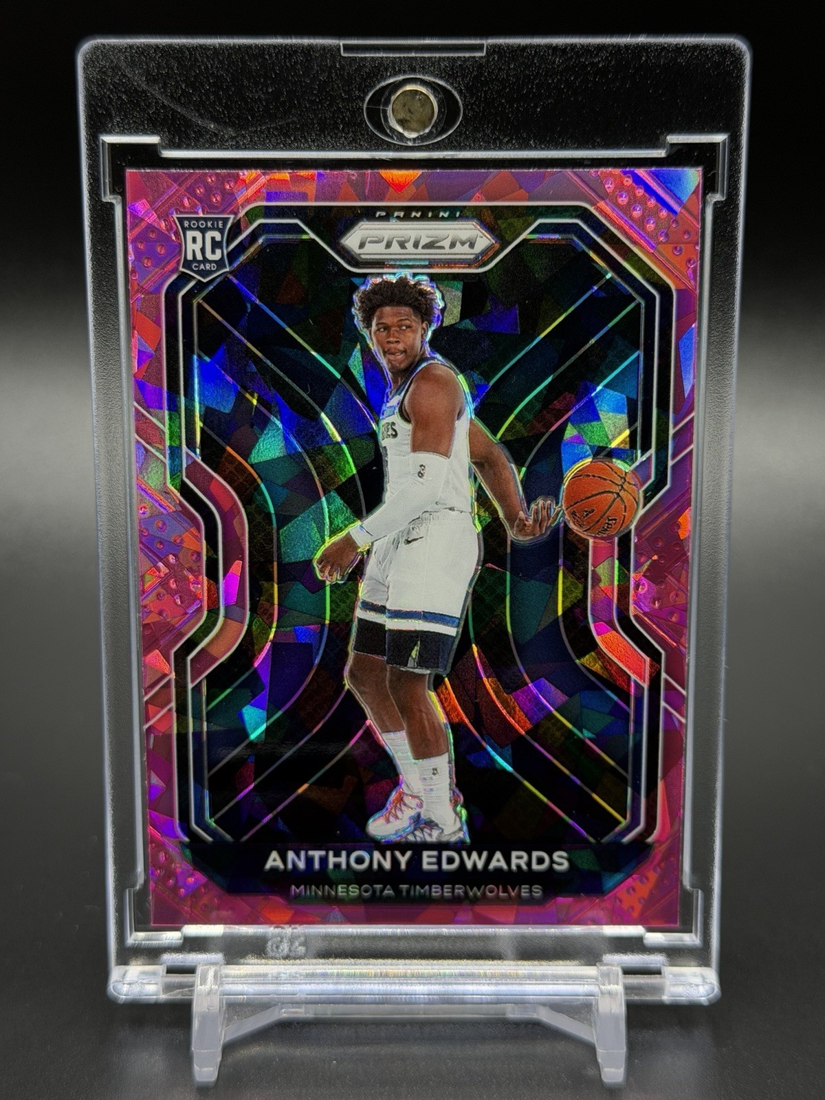2020-21 Panini Prizm - Anthony Edwards #258 Pink Ice Prizm (RC)